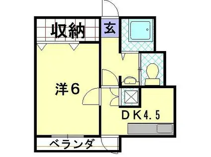 ハイツ新小島ビル(1DK/2階)の間取り写真