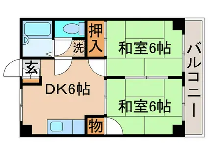 三栄ビル(2DK/2階)の間取り写真