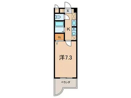 コンフォート六甲(1K/4階)の間取り写真