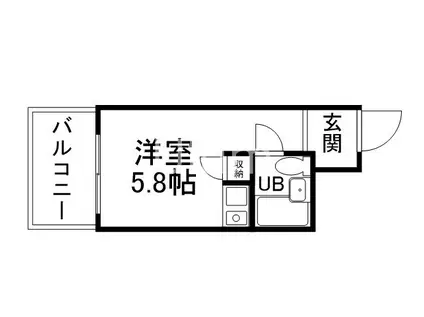 朝日プラザ鴨川II(ワンルーム/1階)の間取り写真