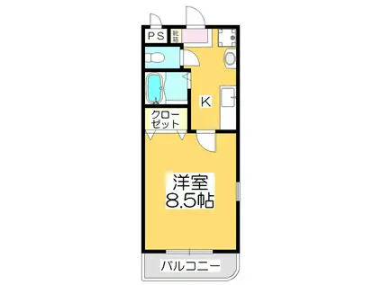 ハウスパンプキン(1K/2階)の間取り写真