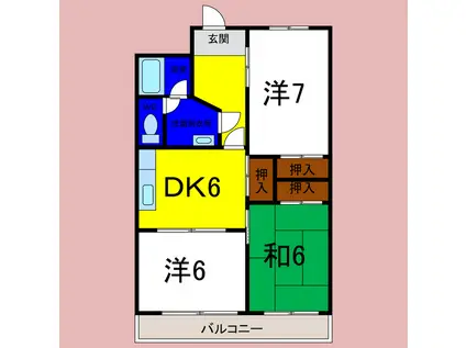 コーポ藤田(3DK/1階)の間取り写真