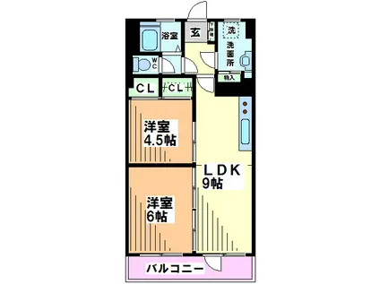 和泉台マンション(2LDK/1階)の間取り写真