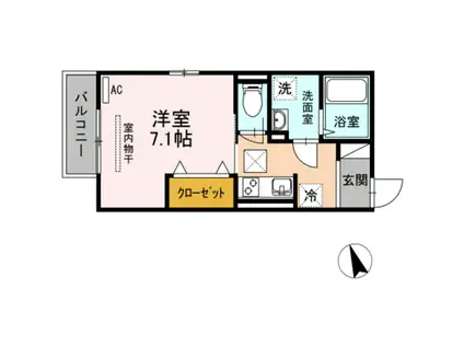 ＪＲ越後線 青山駅(新潟) 徒歩20分 2階建 築8年(1K/1階)の間取り写真
