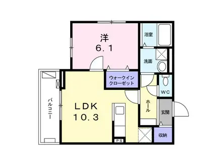 フリーデ・キミジマ(1LDK/2階)の間取り写真