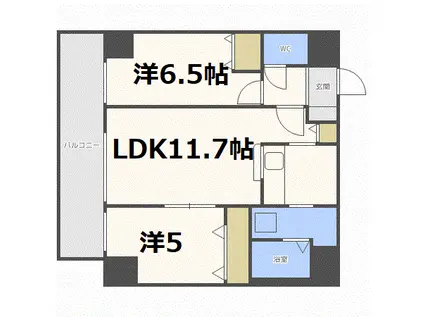 ピエール・ラルジュ東札幌(2LDK/7階)の間取り写真