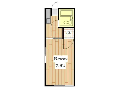 向日葵ハイツ(1K/2階)の間取り写真