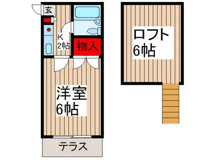 コートハウス中浦和(1K/1階)の間取り写真