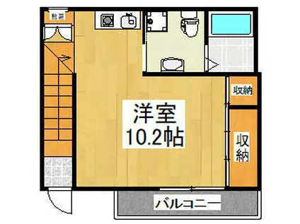 ツインコート多摩川(ワンルーム/2階)の間取り写真