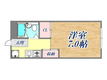 クラシス苦楽園プラザ(1K/1階)の間取り写真