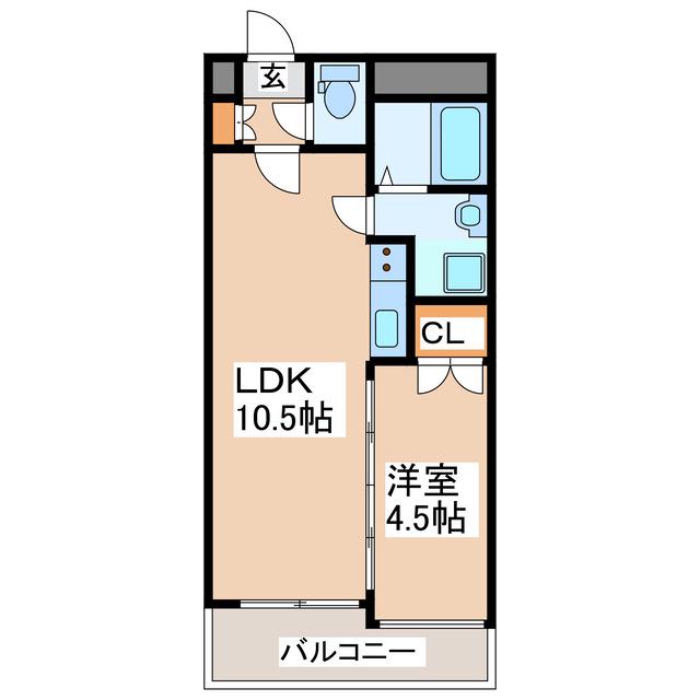 ラ・カーサ神水(1LDK/7階)の間取り写真