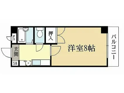 ヒルズオグラ(1K/3階)の間取り写真