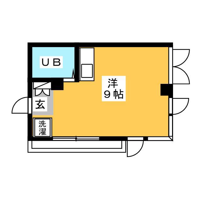 グランドマンション(ワンルーム/2階)の間取り写真