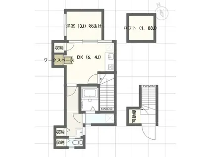 リヴァティ田無(1DK/2階)の間取り写真