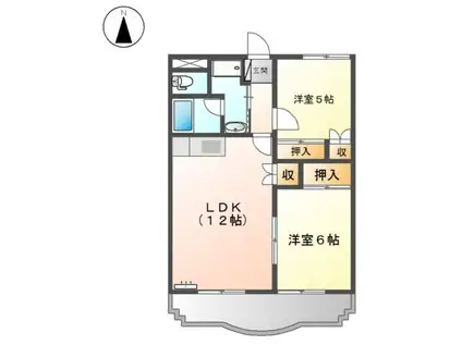 グレイススクエア(2LDK/4階)の間取り写真