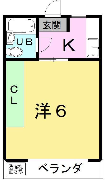 花立ハイツ(1K/1階)の間取り写真