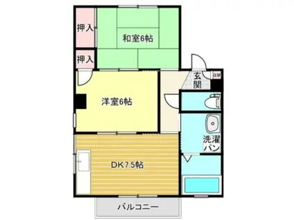 MKハイツ1号館(2DK/4階)の間取り写真