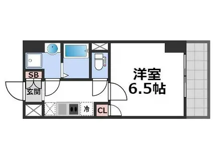 UーRO鶴橋駅前(1K/5階)の間取り写真