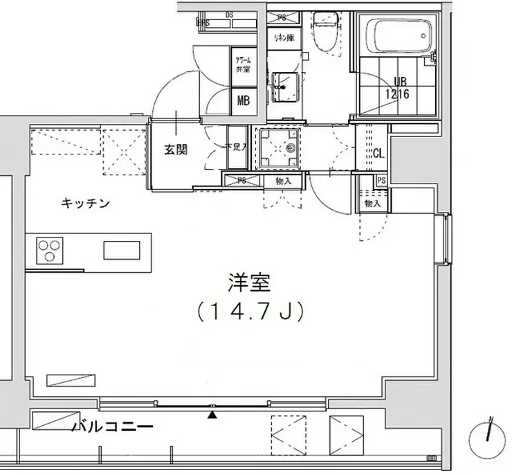 グランディオール広尾テラス 13階階 間取り