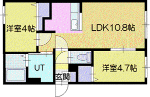 センチュリー日の出(2LDK/1階)の間取り写真