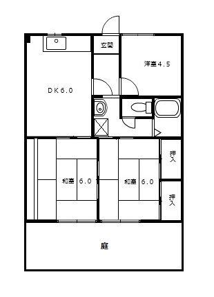 わかやま電鉄貴志川線 貴志駅 徒歩6分 2階建 築33年(3DK/1階)の間取り写真