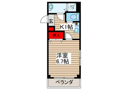 ロイヤルアート(1K/2階)の間取り写真