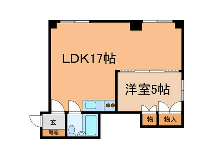 清水ビル(1LDK/4階)の間取り写真