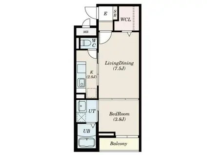 ル シエル I(1DK/2階)の間取り写真