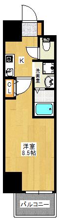 SWISS難波西(1K/7階)の間取り写真