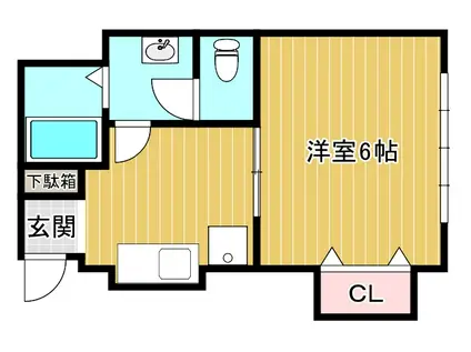 クラスタービル(ワンルーム/3階)の間取り写真