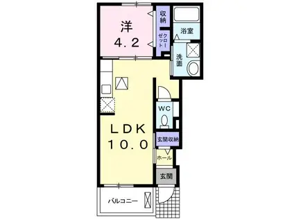 スッド アルトゥーラ(1LDK/1階)の間取り写真