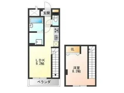 西壱番館TEI(1LDK/2階)の間取り写真