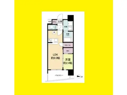 セレニテ天六リアン(1LDK/6階)の間取り写真