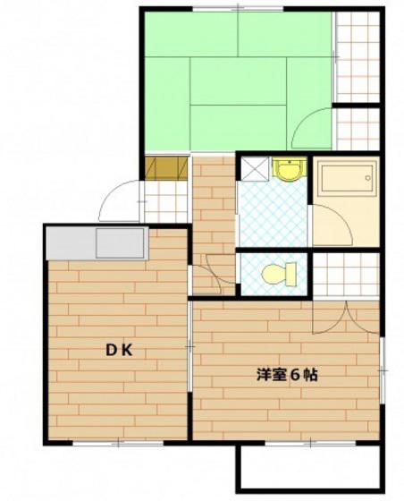 メゾン東浄(2DK/2階)の間取り写真