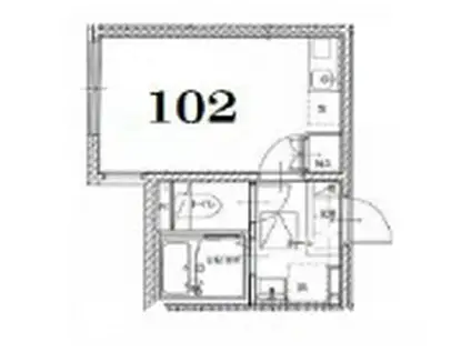 リーヴェルポート西横浜ソニア(ワンルーム/1階)の間取り写真
