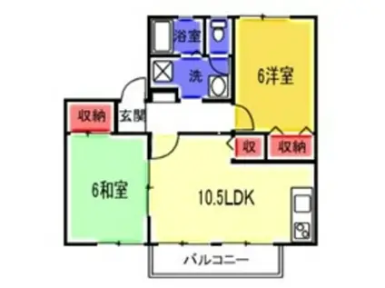 ハイツアオキ(2LDK/2階)の間取り写真