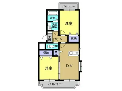 カーサフェリーチェIII(2DK/3階)の間取り写真
