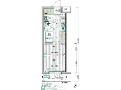 ブライズ堀切菖蒲園(1K/1階)の間取り写真
