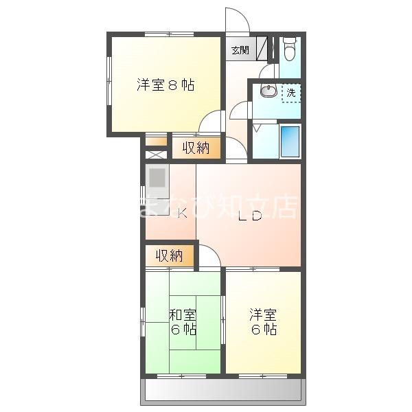 シャンルーブル(3DK/4階)の間取り写真