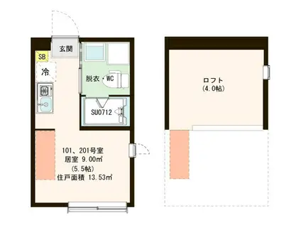 パークテラス大泉学園(ワンルーム/1階)の間取り写真