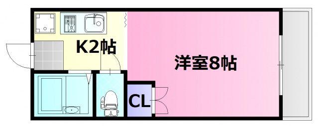 ABODE21(1K/3階)の間取り写真