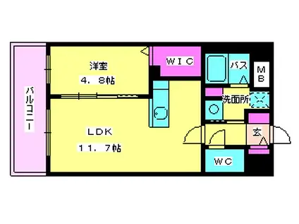 アトリオフラッツ井尻(1LDK/3階)の間取り写真