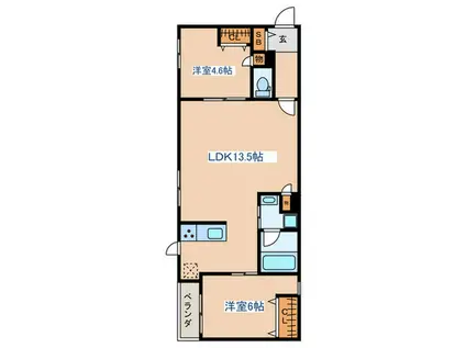 MAISON EXCIA(2LDK/2階)の間取り写真