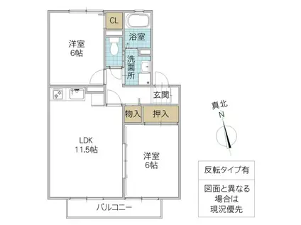 ルミエールC(2LDK/2階)の間取り写真