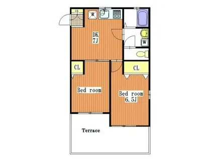 サンパティーク西綾瀬(2DK/1階)の間取り写真