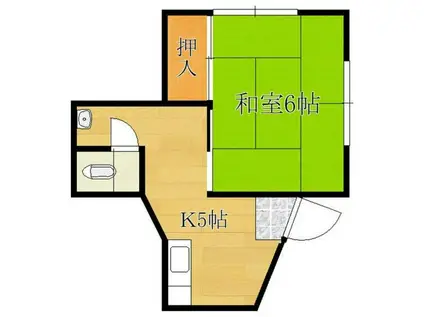 田口荘(1K/1階)の間取り写真