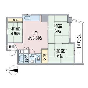 肥後ビル(3DK/4階)の間取り写真