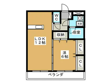 ニューライフ津田沼東(1LDK/1階)の間取り写真