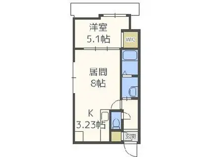 スペチアーレ プリーモ(1LDK/6階)の間取り写真