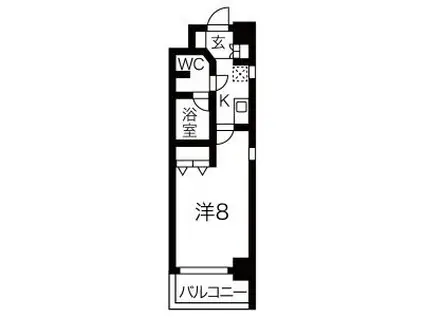 セイワソレイルコート(1K/4階)の間取り写真